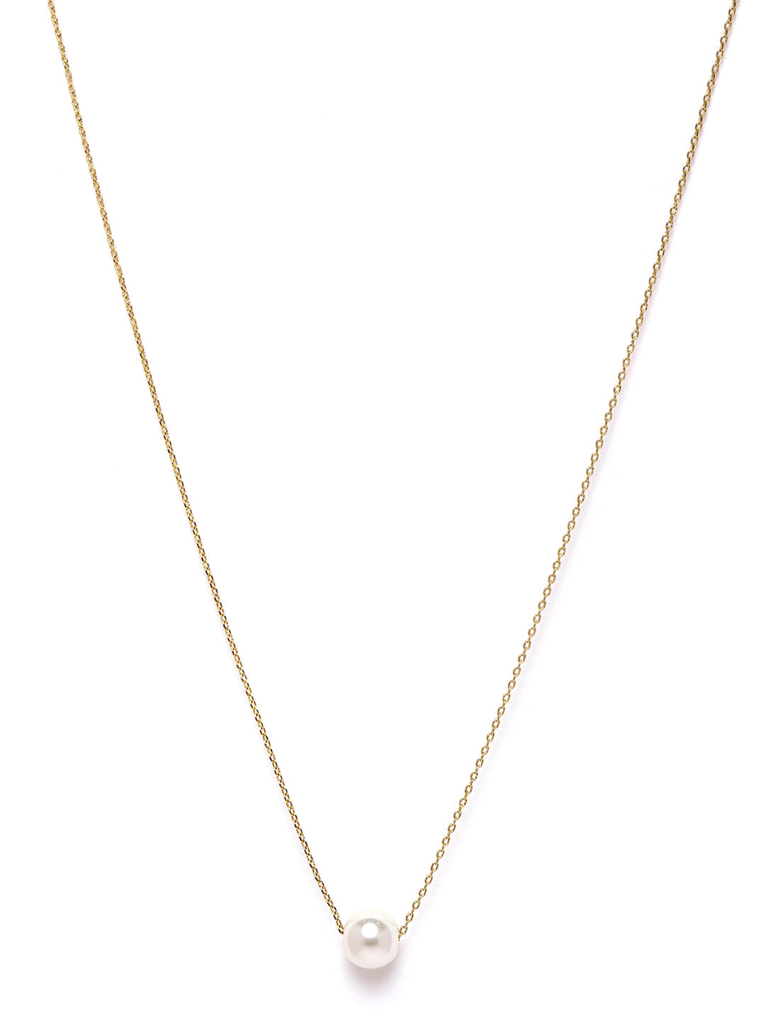 Off-White Gold-Plated Beaded Necklace