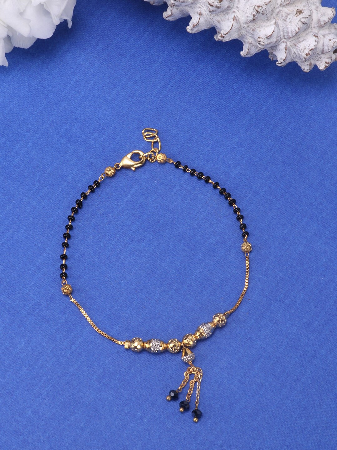Women Gold Plated Beaded Sleek Mangalsutra/Bracelet