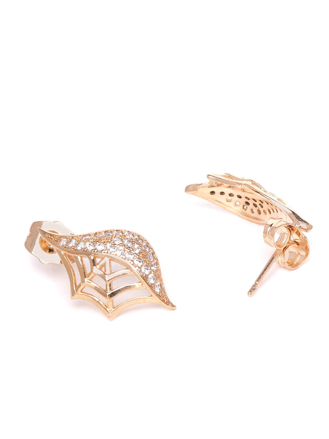 Rose Gold-Plated Handcrafted AD Stone-Studded Jewellery Set