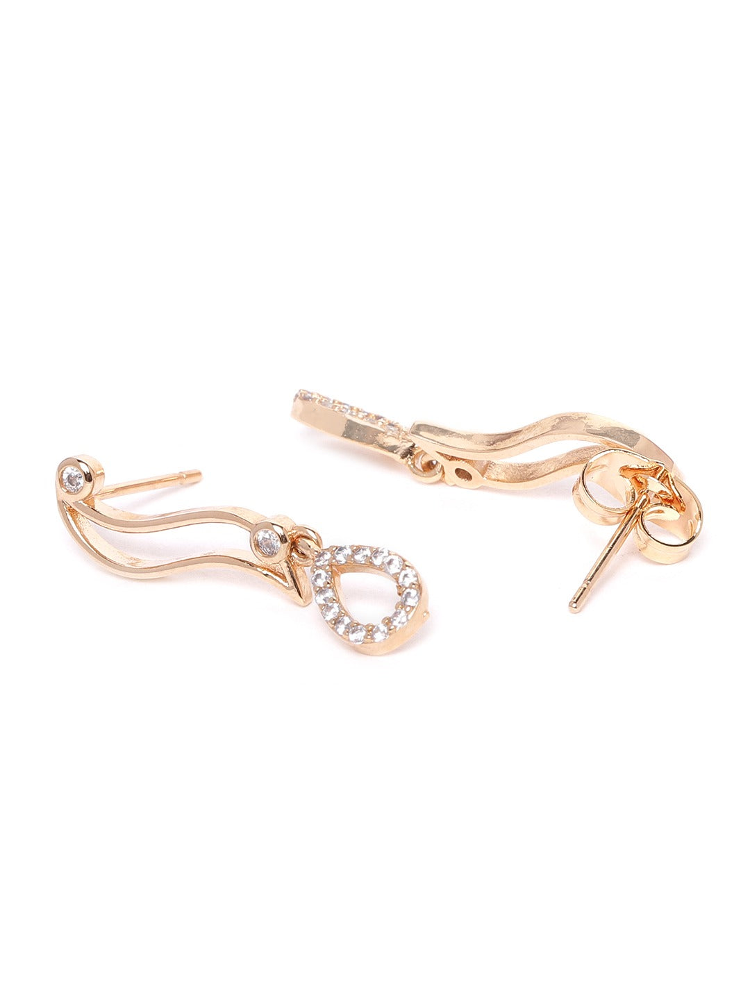 Rose Gold-Plated Handcrafted AD Stone-Studded Jewellery Set
