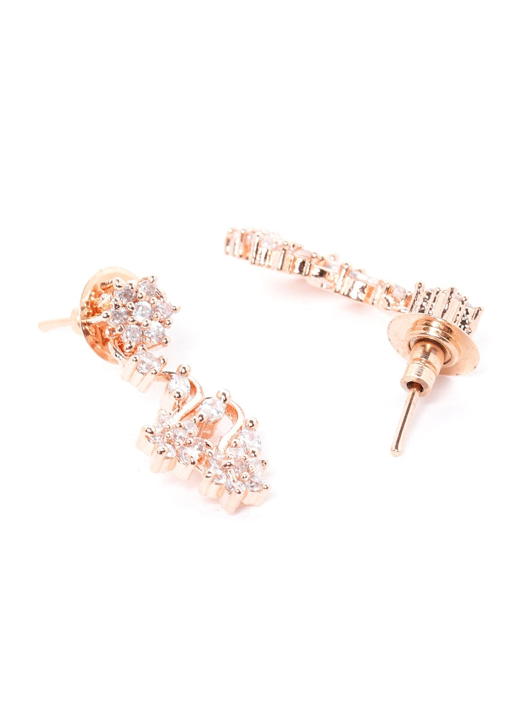 Rose Gold Plated AD-Studded Handcrafted Jewellery Set