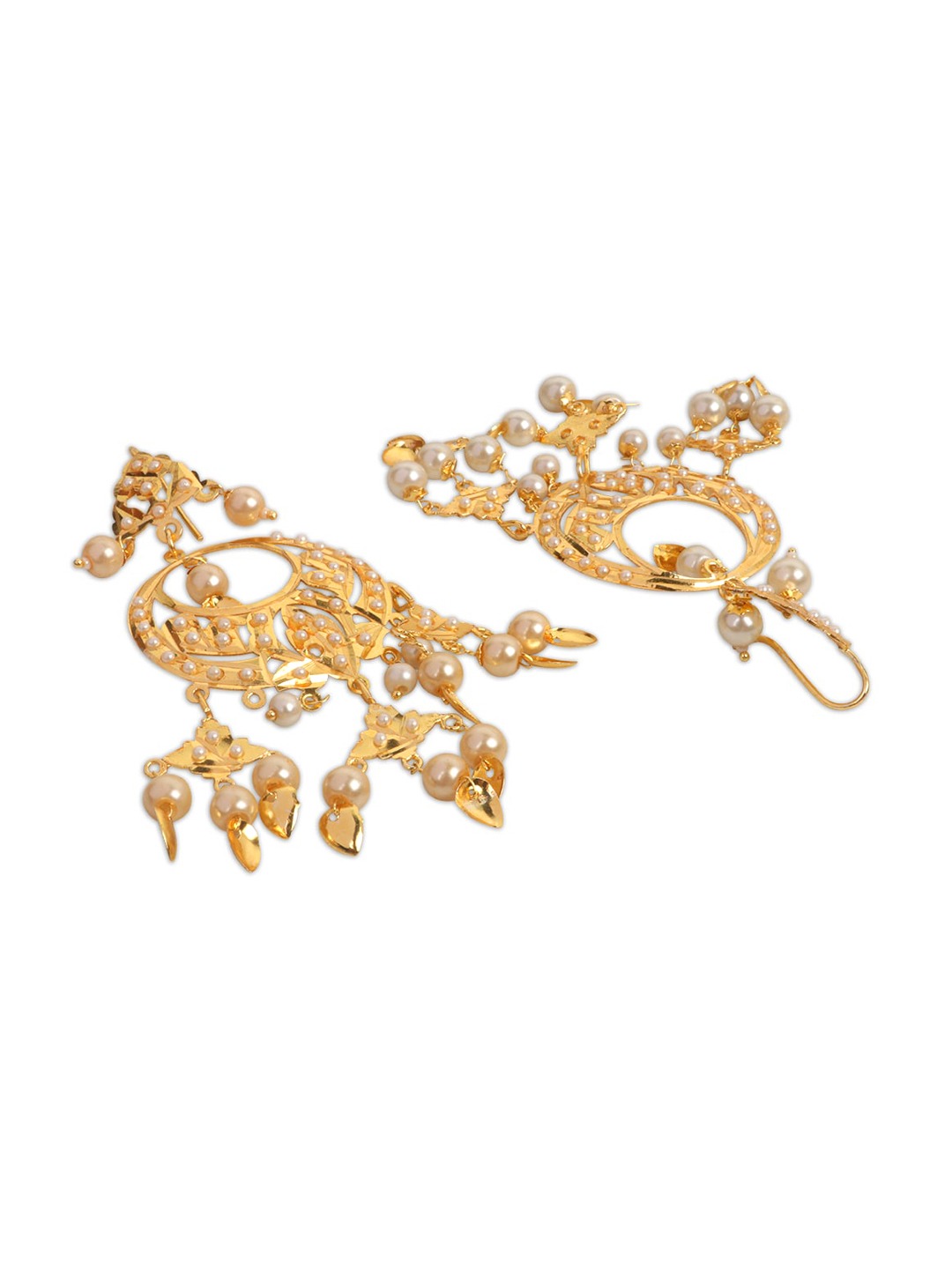 Gold-Plated White Pearl Beaded Jadau Traditional Polki Choker Jewellery Set