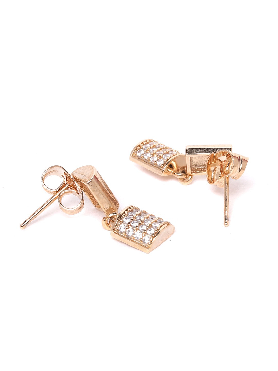 Rose Gold-Plated Handcrafted AD Stone-Studded Jewellery Set