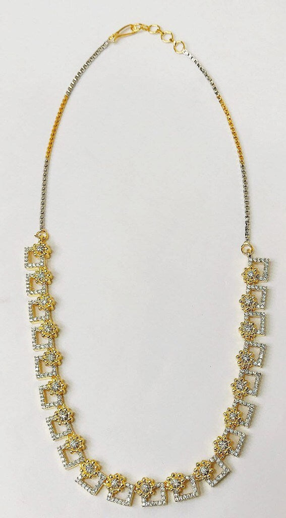 Gold Plated Diamond Shape American Diamond