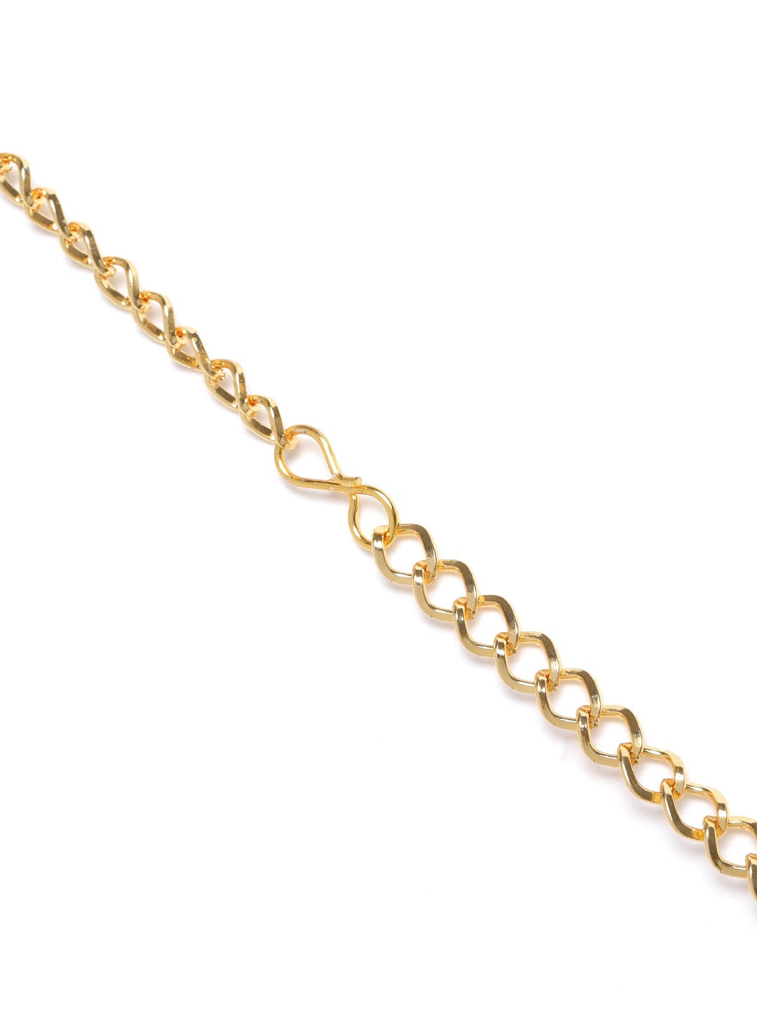 Off-White Gold-Plated Kundan Studded & Beaded Kamarbandh ( Kundan Polki , Gold , Off White )