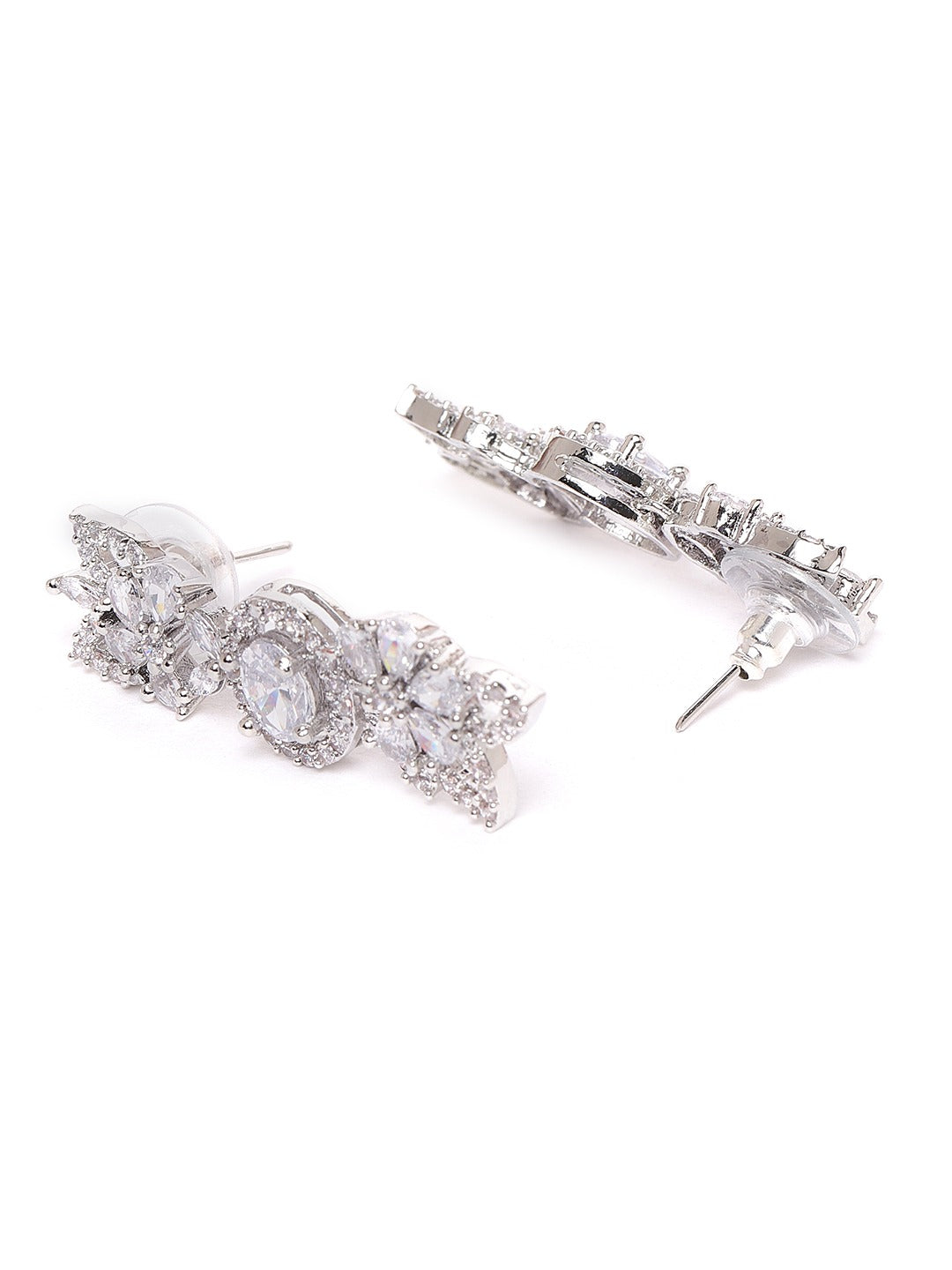 Silver-Plated AD-Studded Handcrafted Jewellery Set