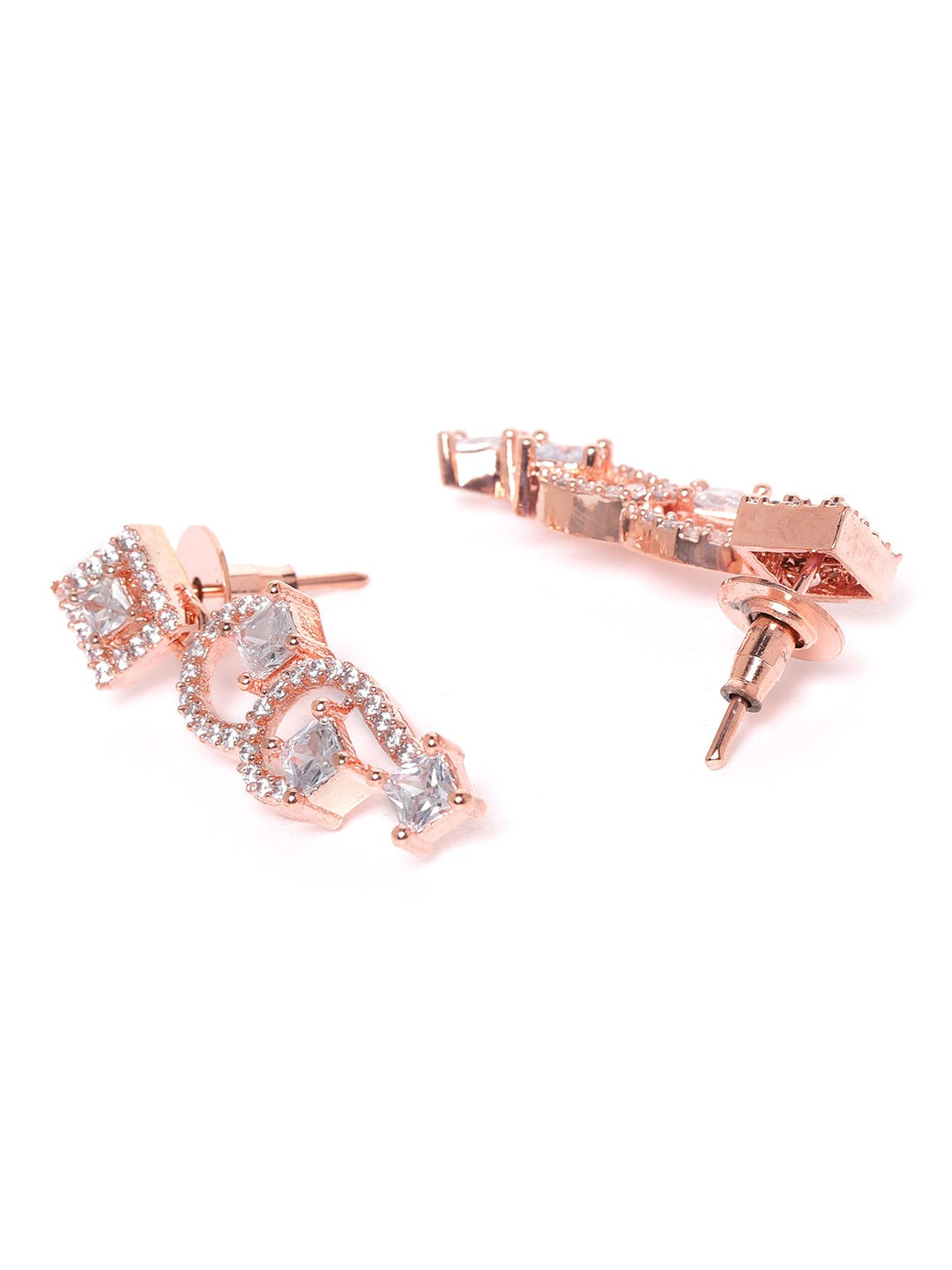Rose Gold-Plated & White American Diamond Jewellery Set