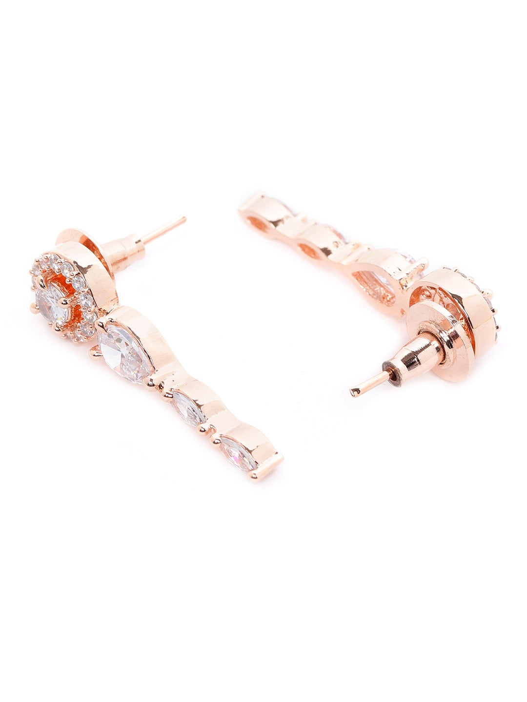 Rose Gold-Plated & White American Diamond Jewellery Set