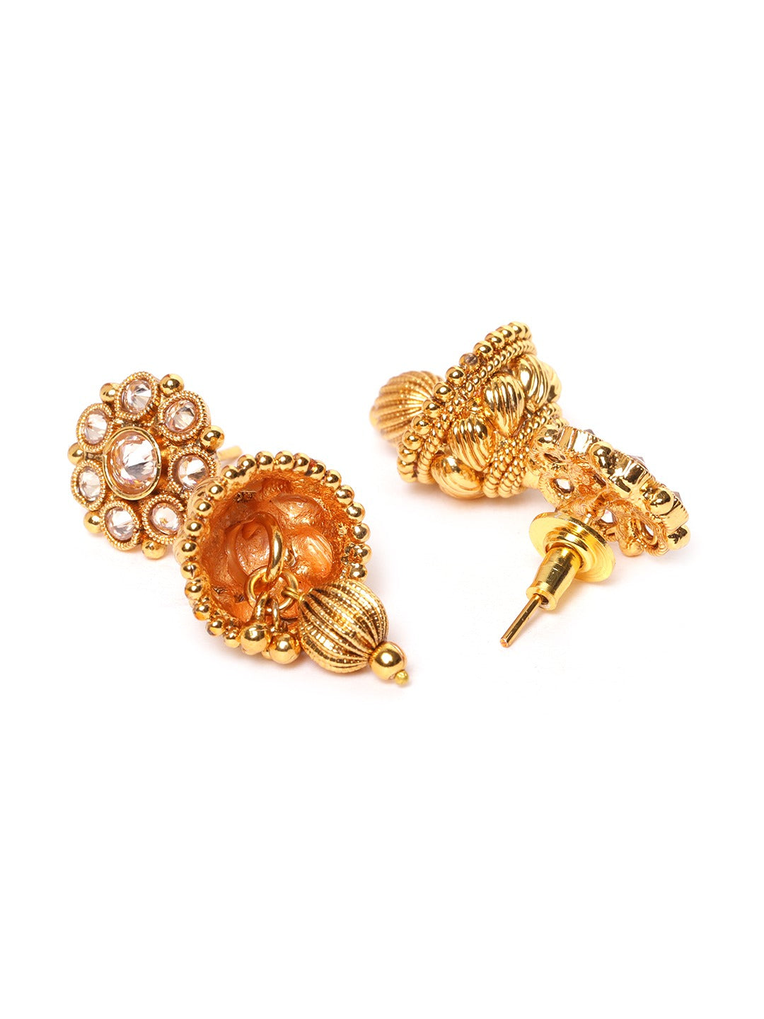 Gold-Plated Stone Studded Handcrafted Jewellery Set