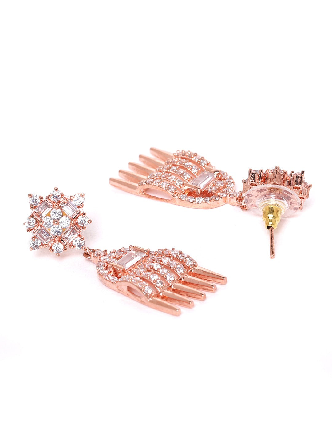 Rose Gold-Plated AD-Studded Handcrafted Jewellery Set