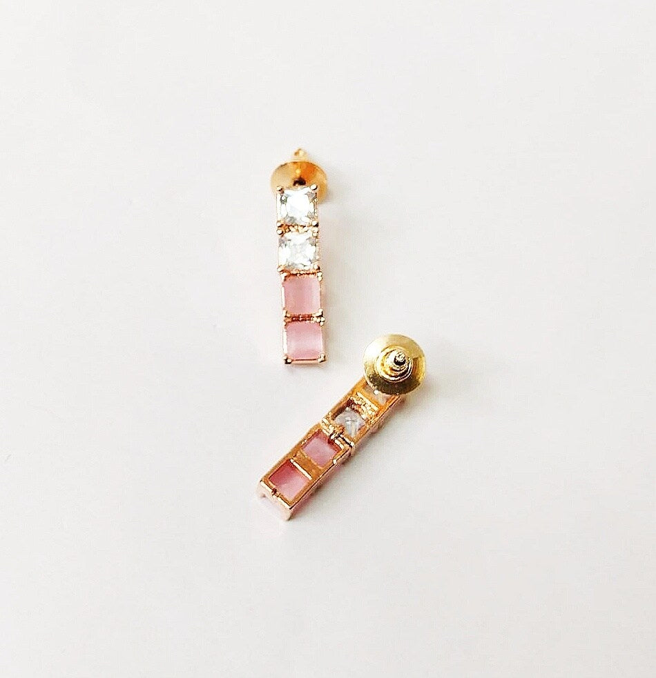 Pink stone Studded Necklace Set