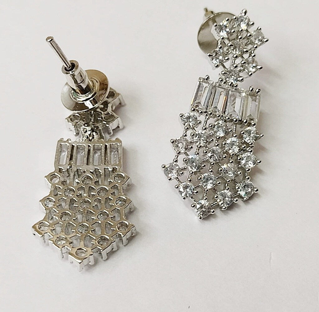 Silver Plated American diamond necklace