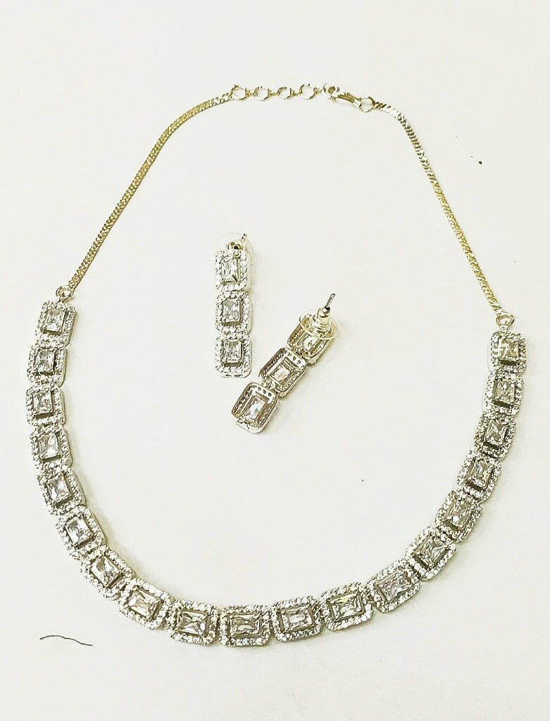 Silver Plated Blocks Design American diamond