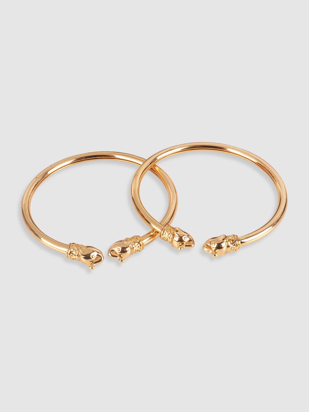 Women Set Of 2 Gold-Plated Cuff Bracelets