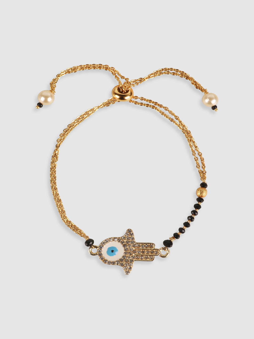 Women Gold-Toned & Black Charm Bracelet