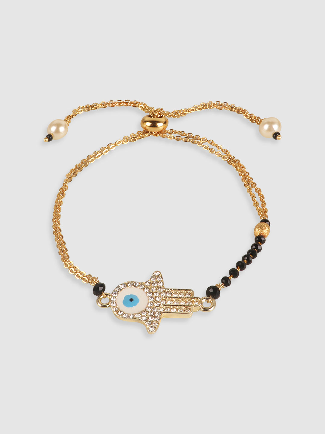 Women Gold-Toned & Black Charm Bracelet