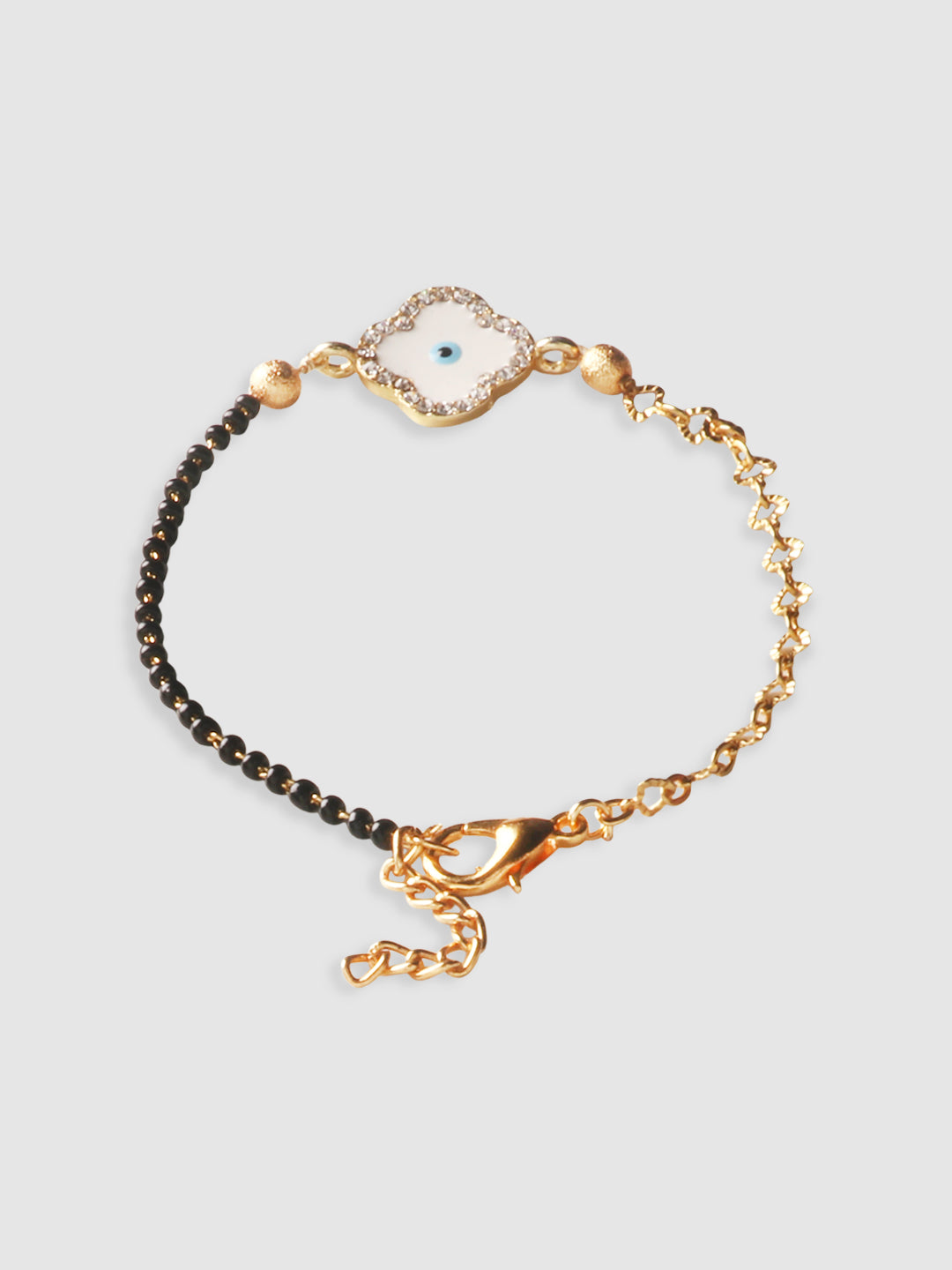 Women Gold & White Gold-Plated Evil Eye Charm Bracelet