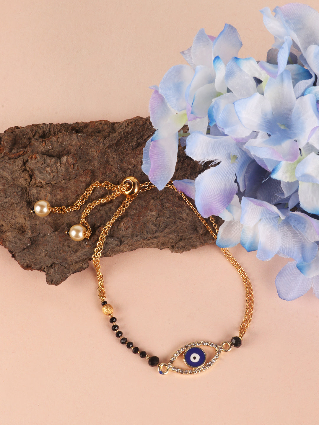 Women Gold-Toned & Blue Gold-Plated Charm Bracelet
