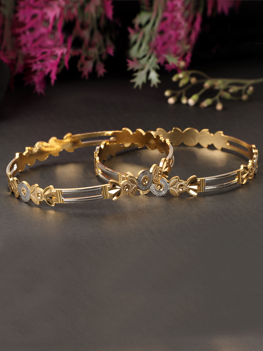 Set Of 2 Gold-Plated Handcrafted Bangles