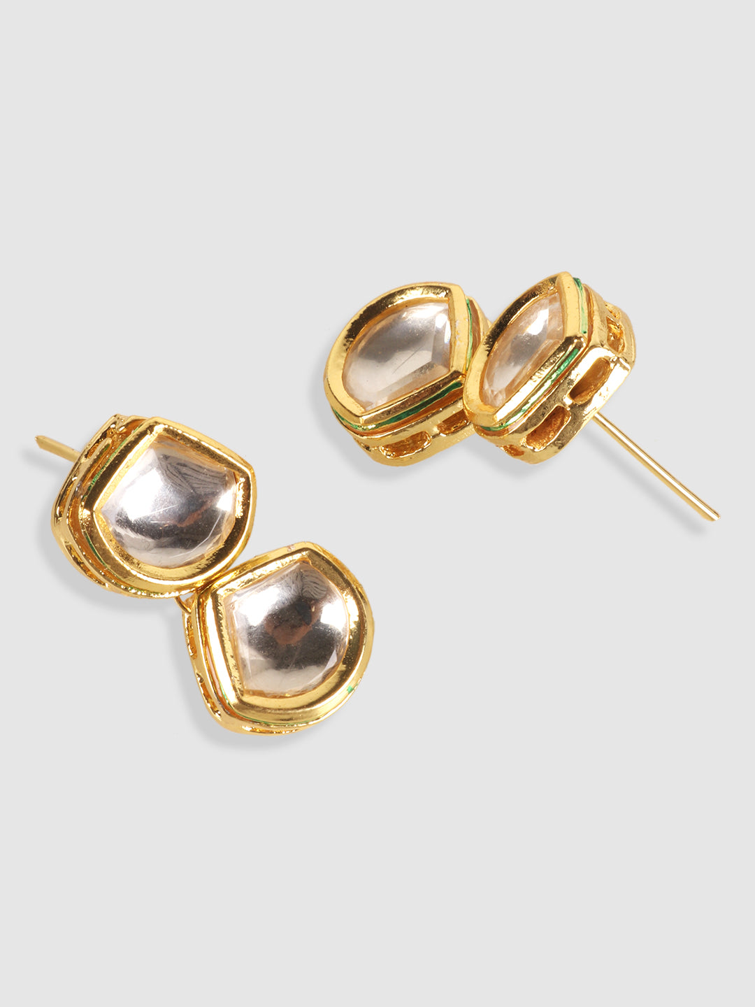 Gold-Plated White Kundan-Studded Handcrafted Jewellery Set