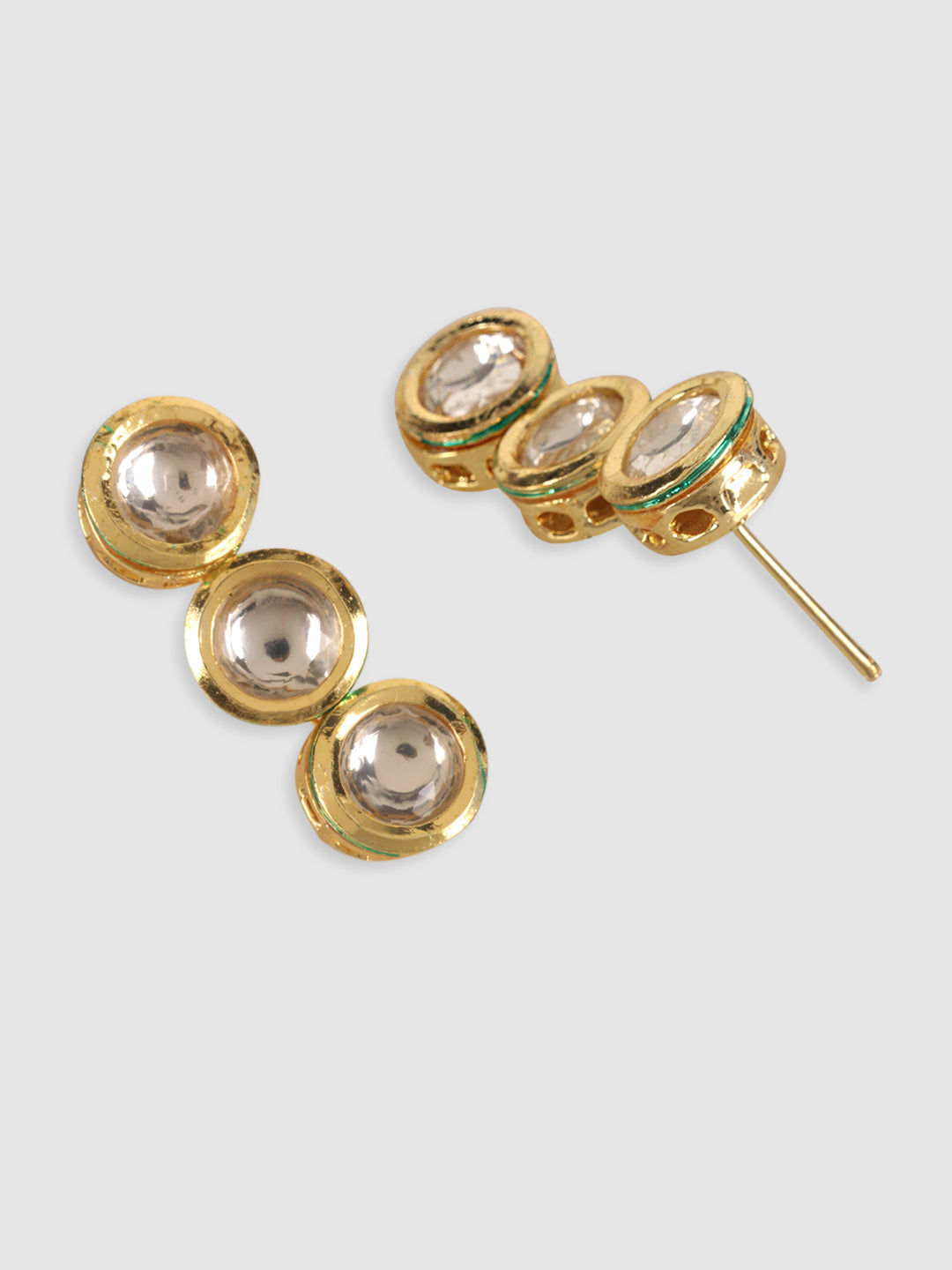 Gold-Plated White Kundan-Studded Jewellery Set