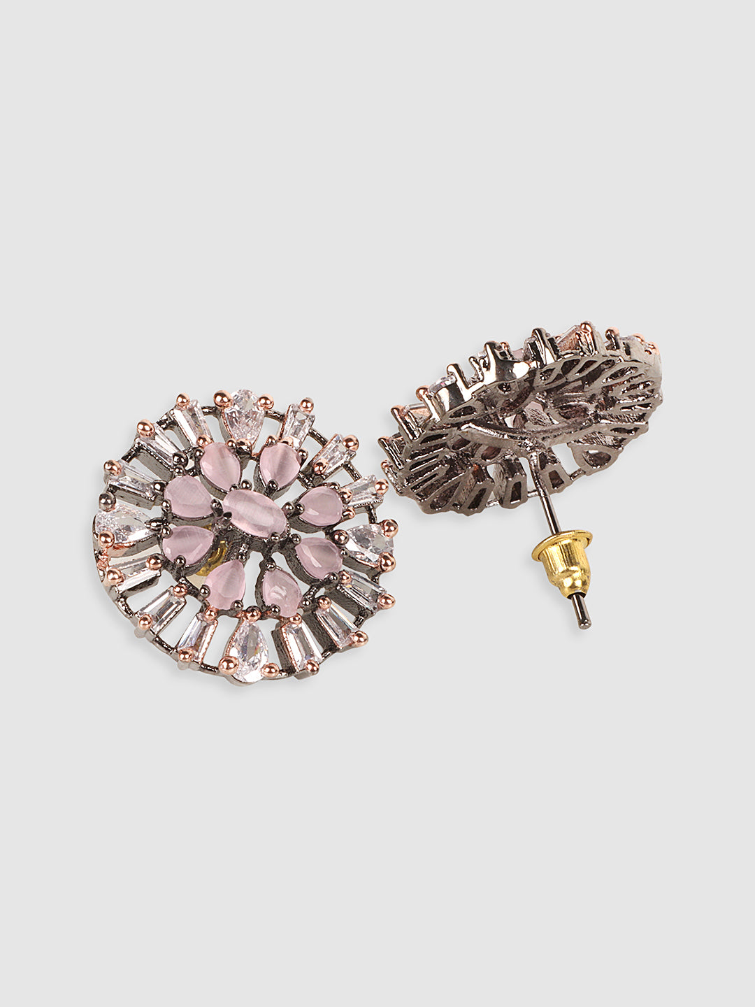 Pink Floral Studs Earrings