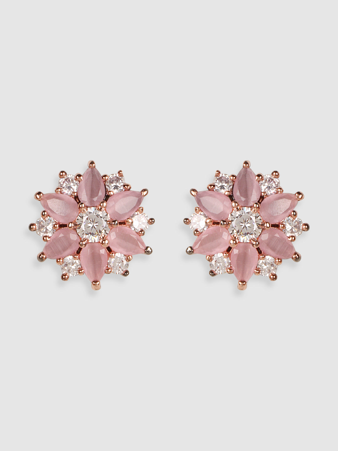 Pink Floral Studs Earrings