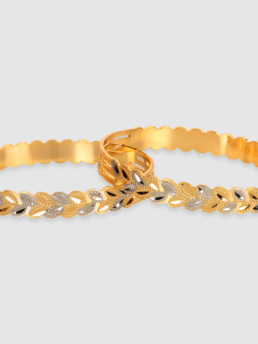 Set Of 2 24K Gold-Plated Handcrafted Bangles