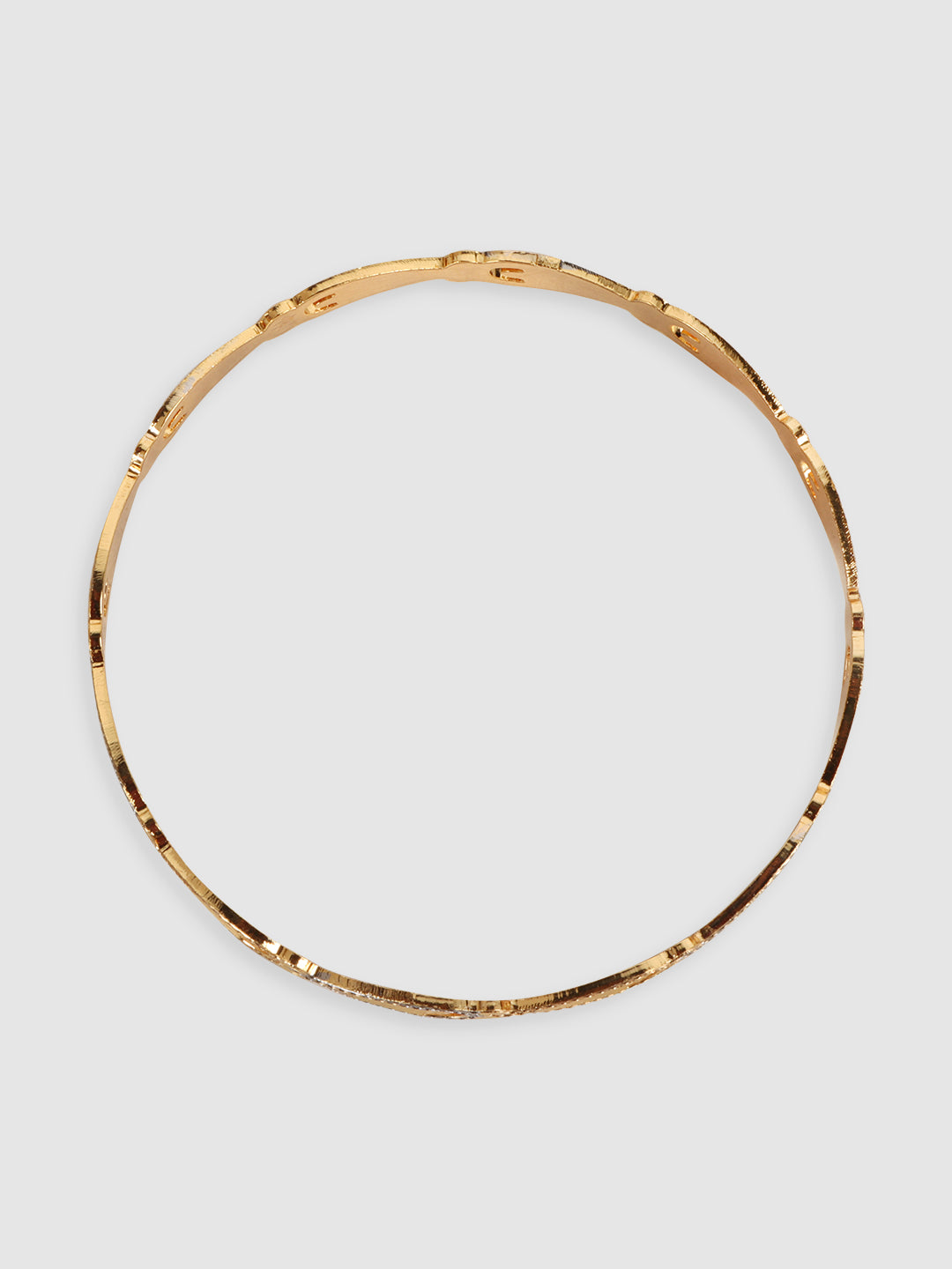 Set Of 2 Gold-Plated Stone-Studded Adjustable Bangles