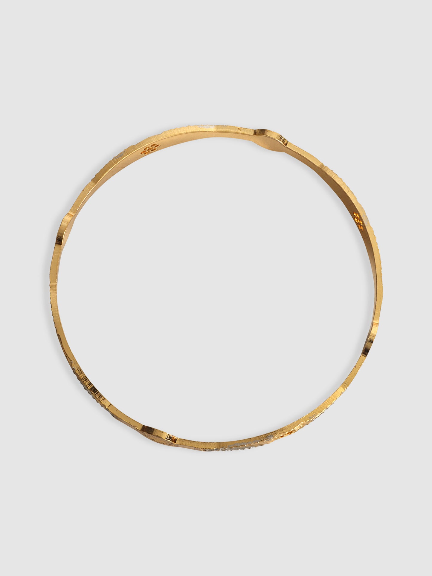 Set Of 2 Gold-Plated Stone-Studded Bangles