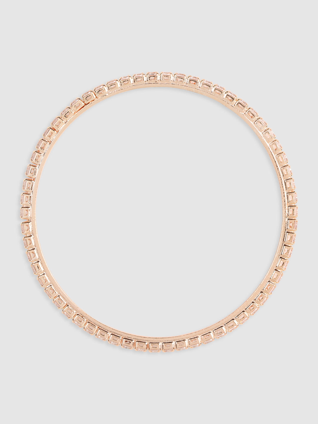Set Of 4 Rose-Gold Plated & White AD-Studded Bangles
