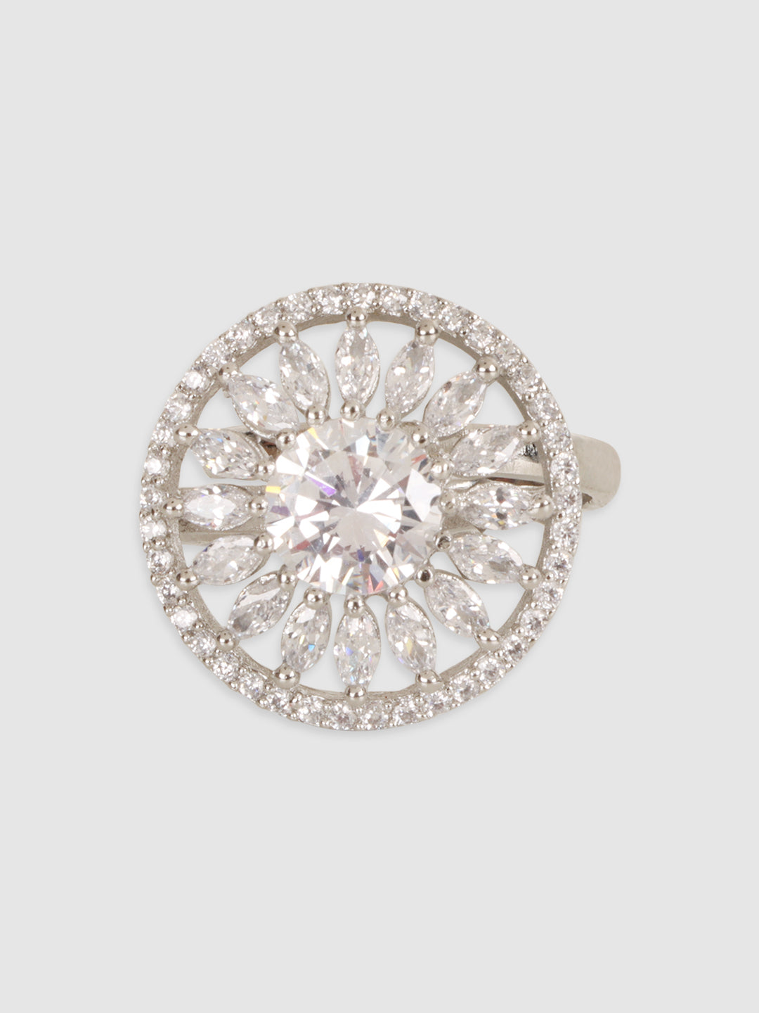 Jewels Gehna American Diamond Round Adjustable Ring