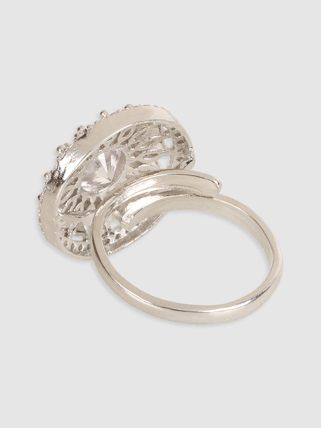 Jewels Gehna American Diamond Round Adjustable Ring