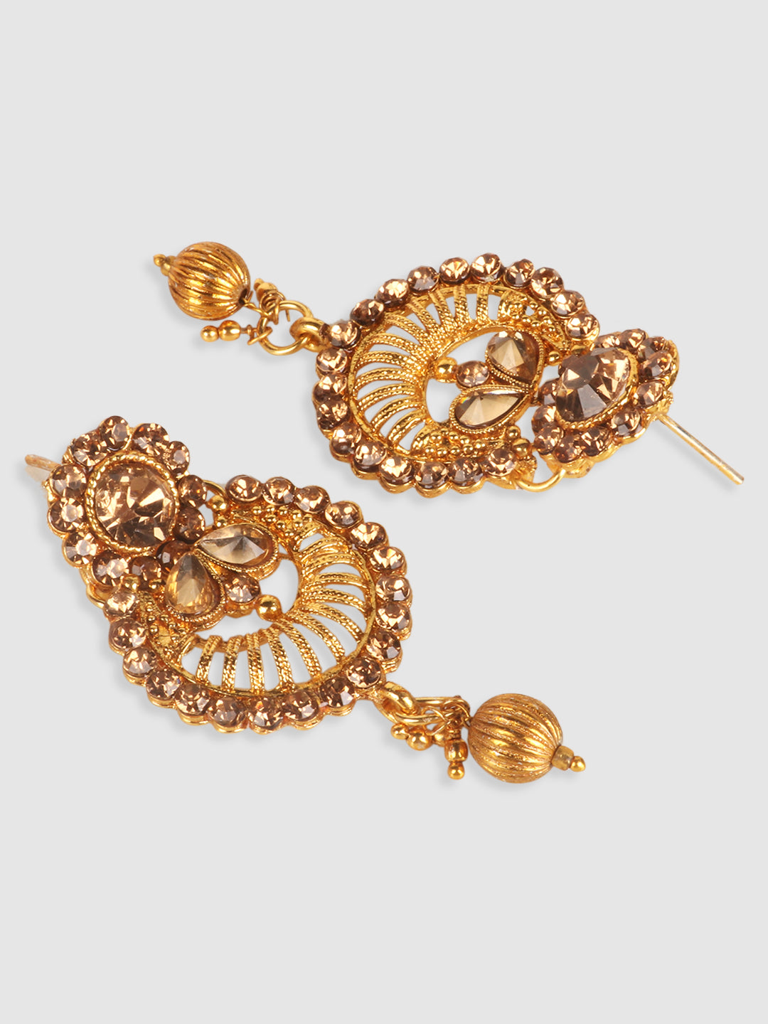 Gold-Toned Gold-Plated Stone-Studded Choker Jewellery Set