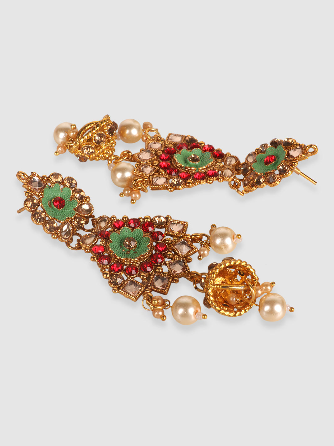 Woman Multi coloured Enamelled Choker with Jhumka Earring & Maangtika