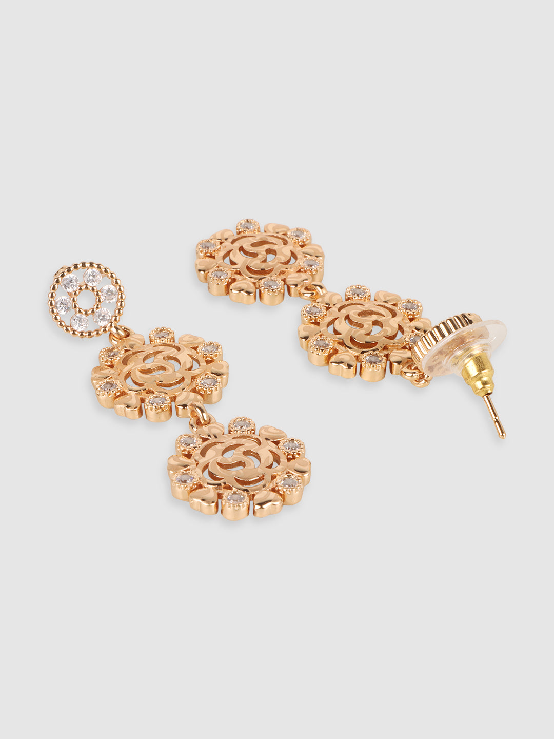 Jewels Gehna Gold-Plated White AD-Studded Jewellery Set