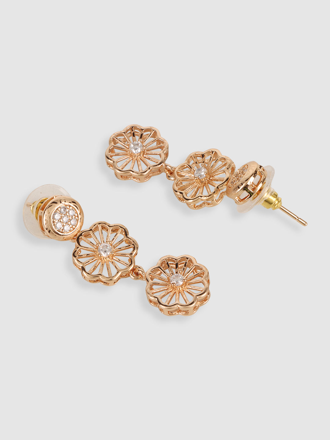 Gold- Toned White AD Studded Partywear Stylish Jewellery Set