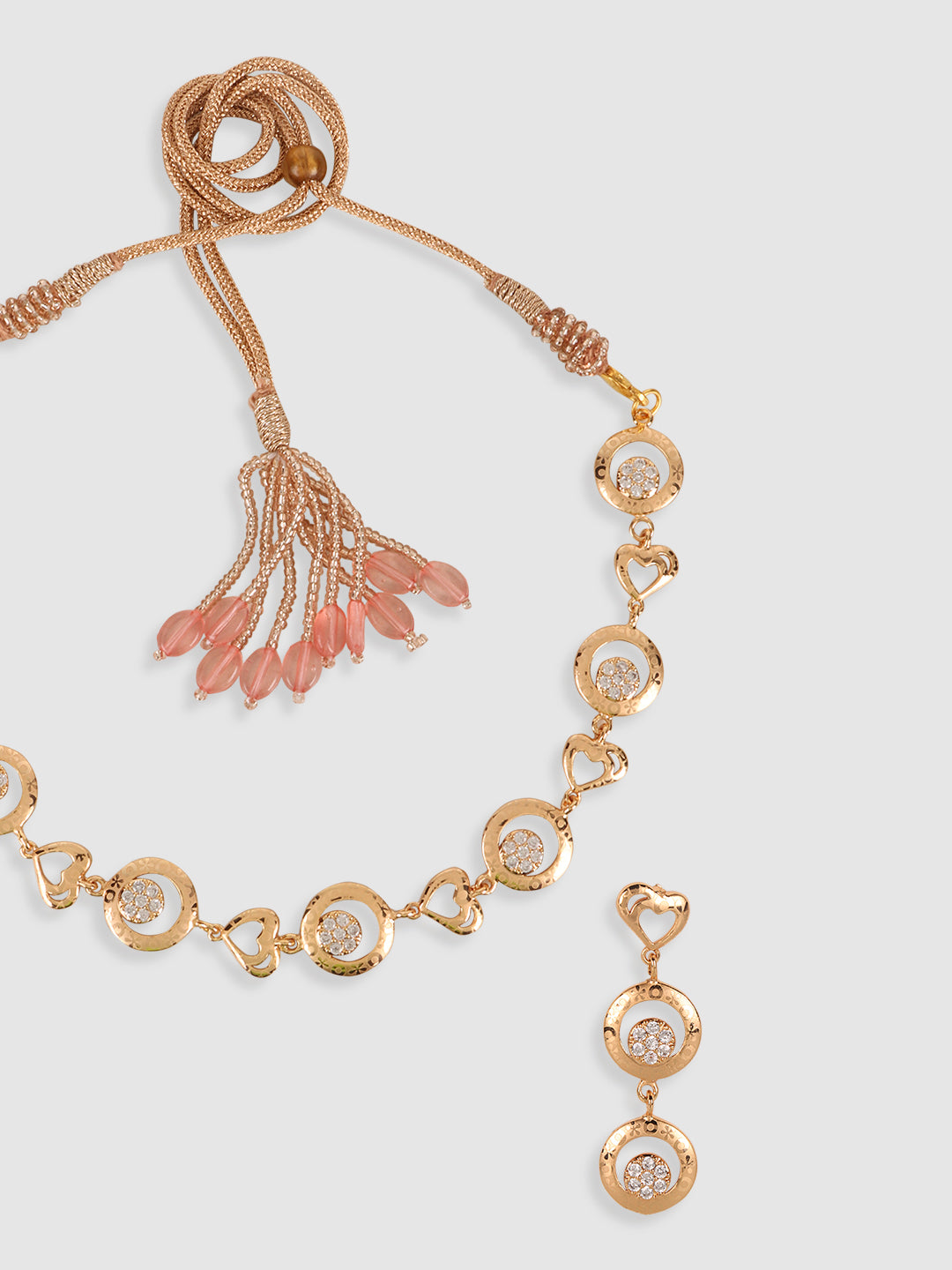 Gold-Plated White AD-Studded Jewellery Set