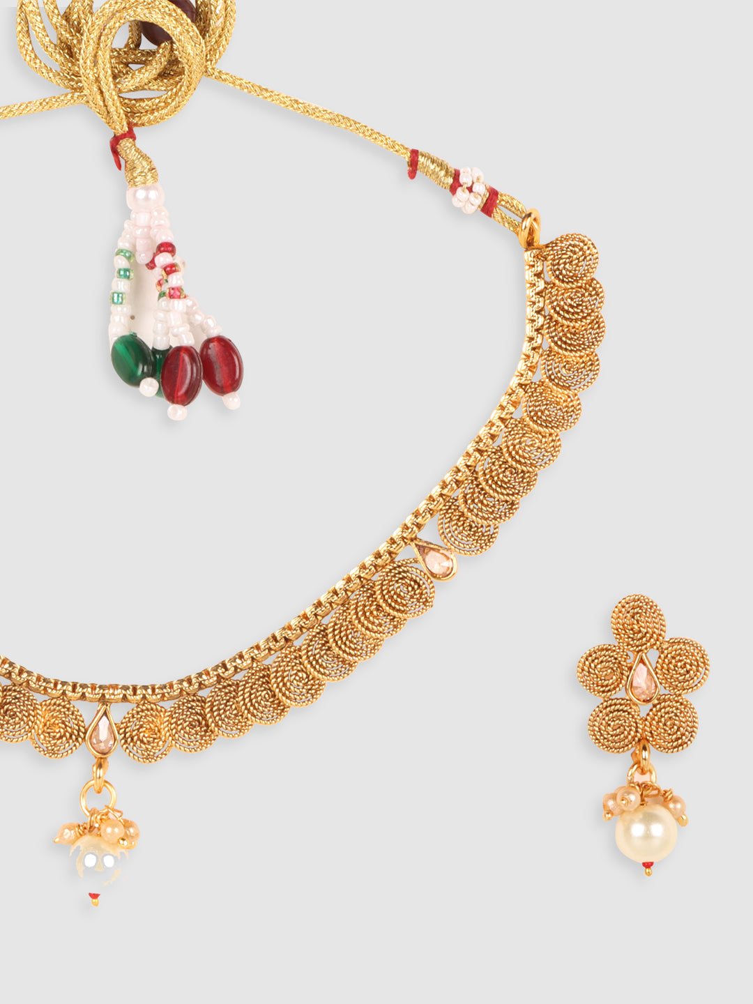 Gold-Plated & White Jewellery Set