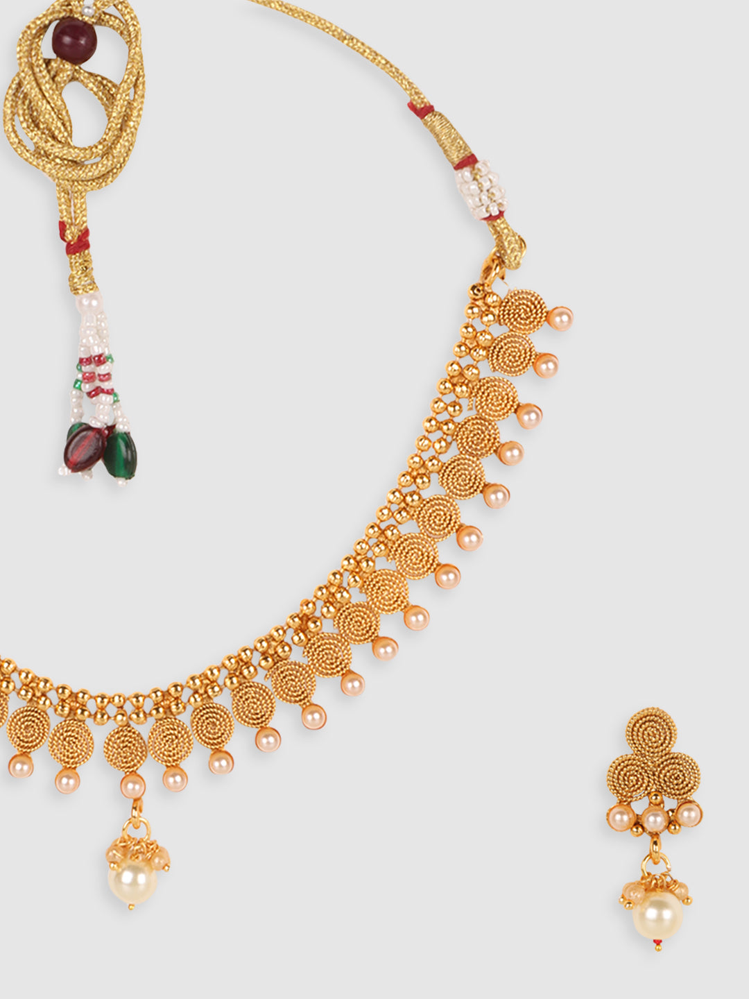 Gold-Plated Spiral Design Jewellery Set