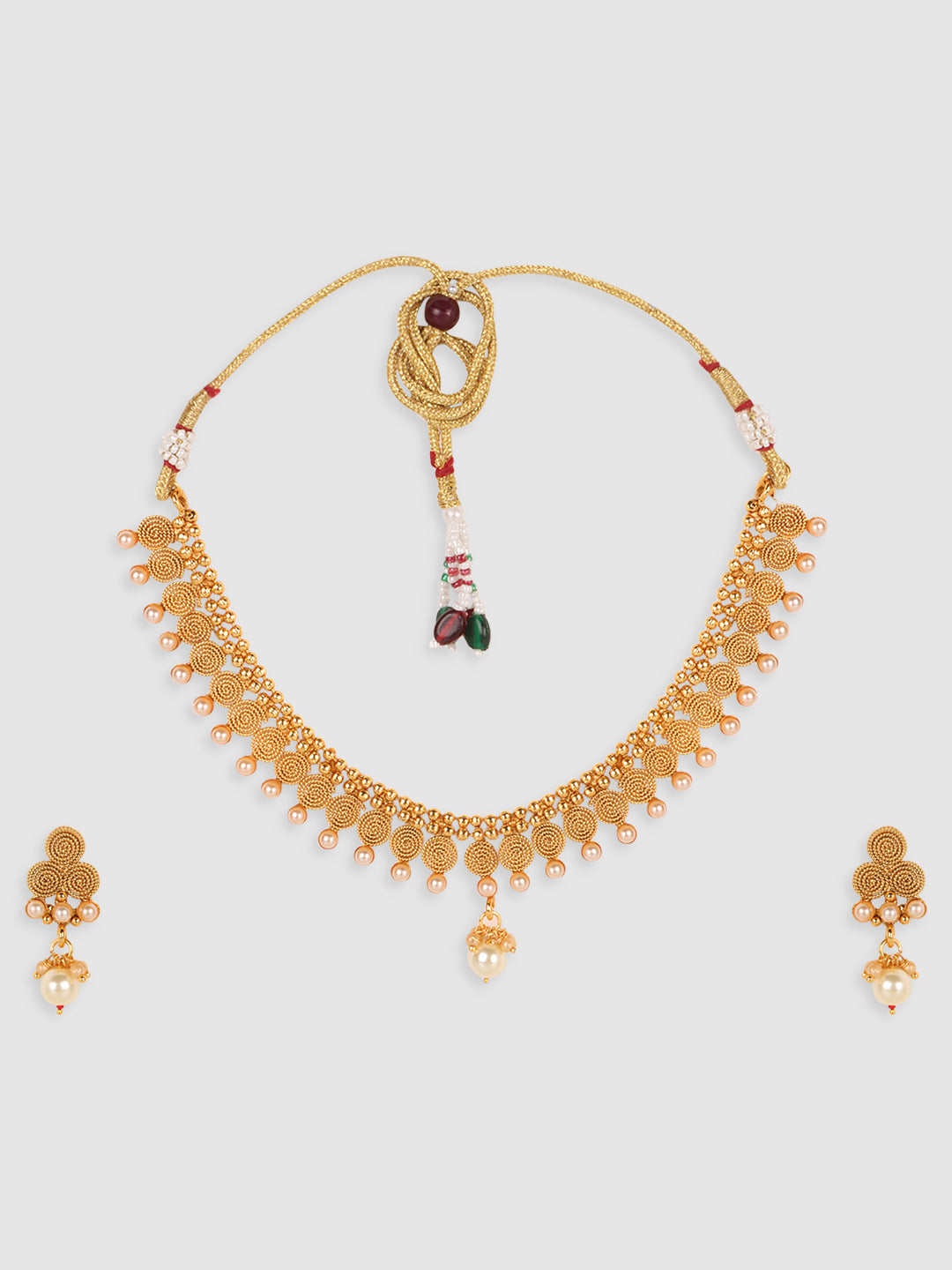 Gold-Plated Spiral Design Jewellery Set