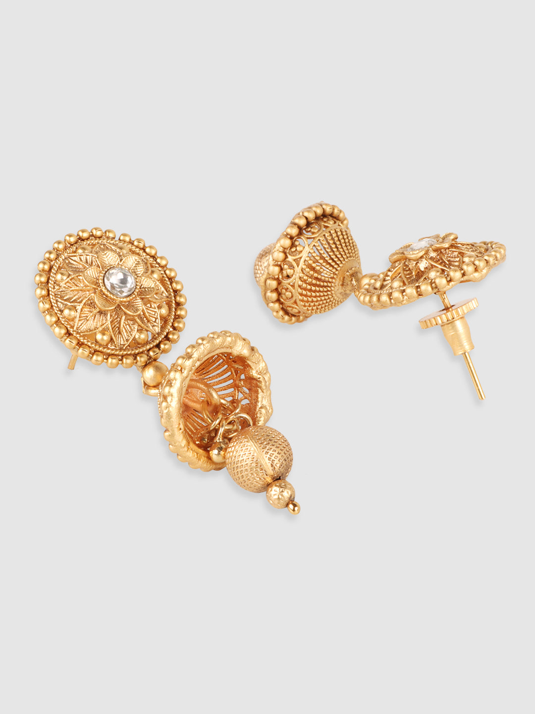 Gold Plated & Toned AD Studded Handcrafted Jewellery Set