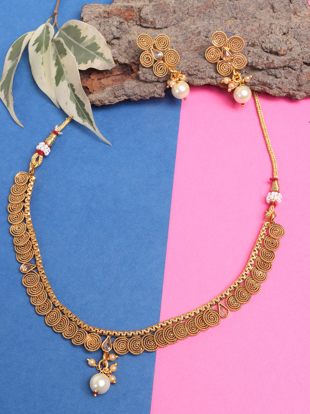 Gold-Plated & White Jewellery Set