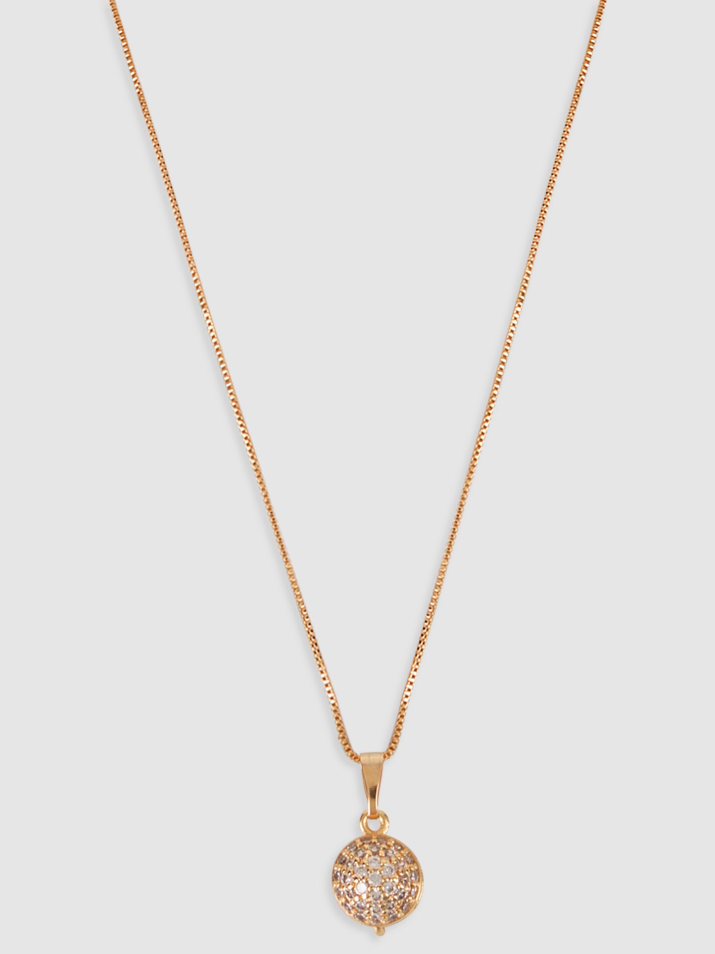 Gold-Plated Stone Studded Ball Pendant
