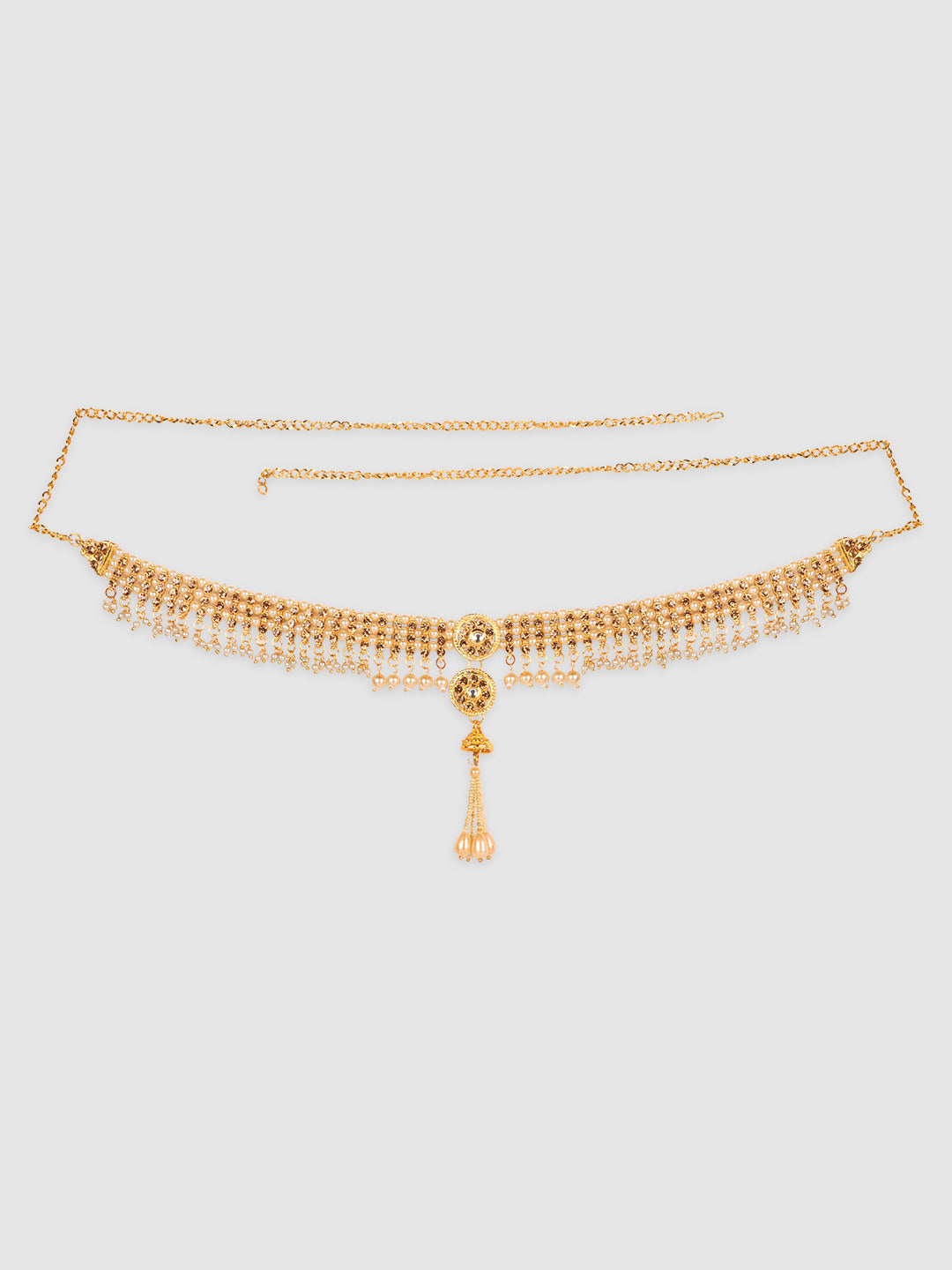Women Gold Plated Kundan Studded & Beaded Traditional Kamarbandh