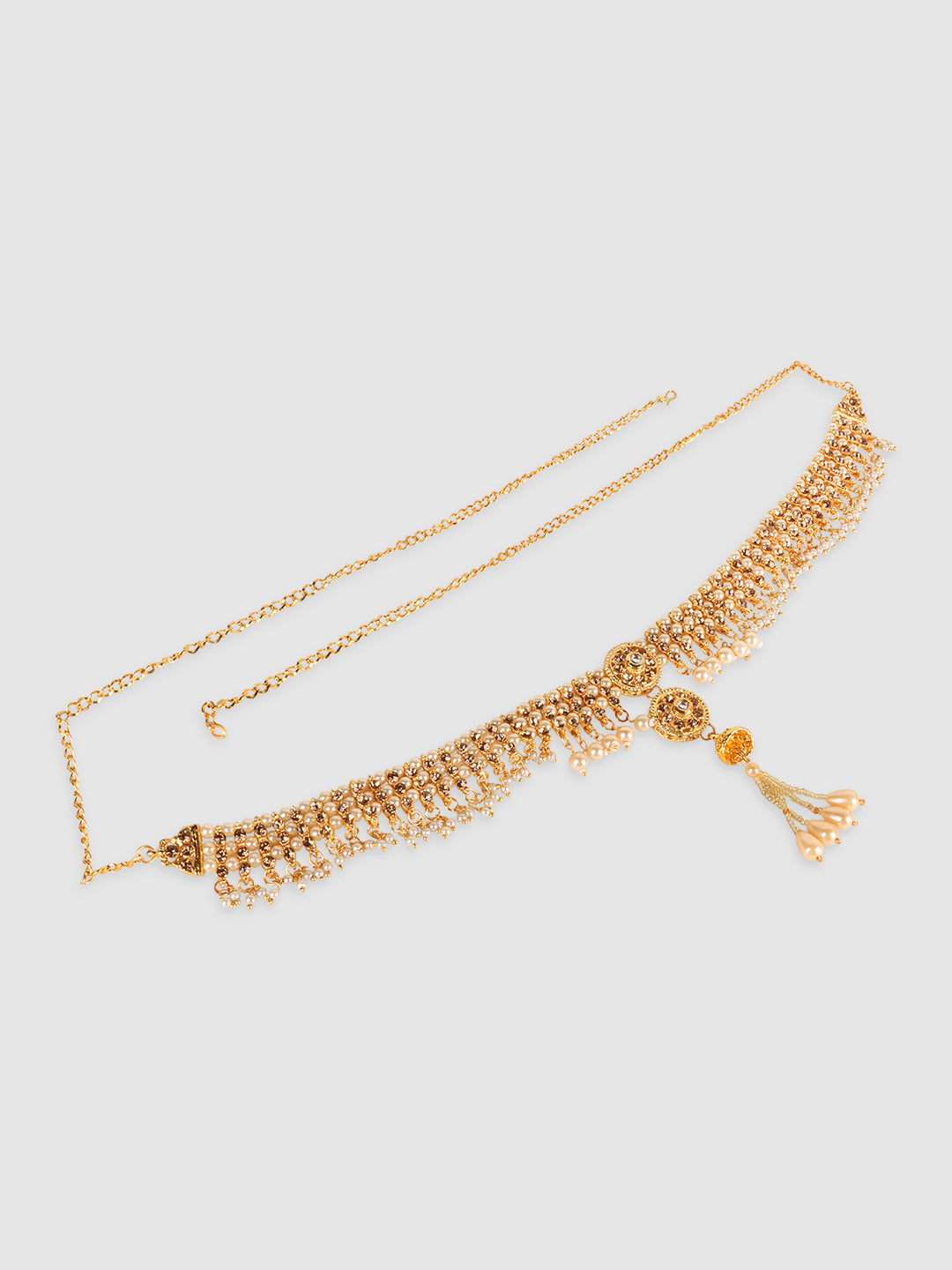 Women Gold Plated Kundan Studded & Beaded Traditional Kamarbandh
