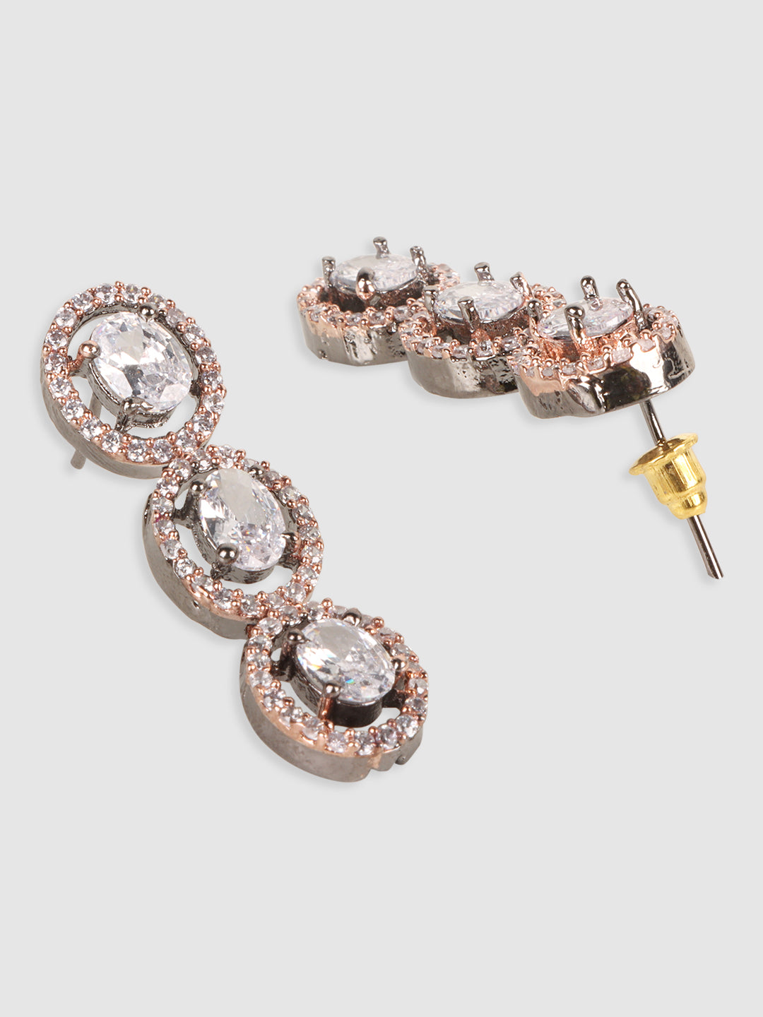 Women White Rhodium-Plated Jewellery Set