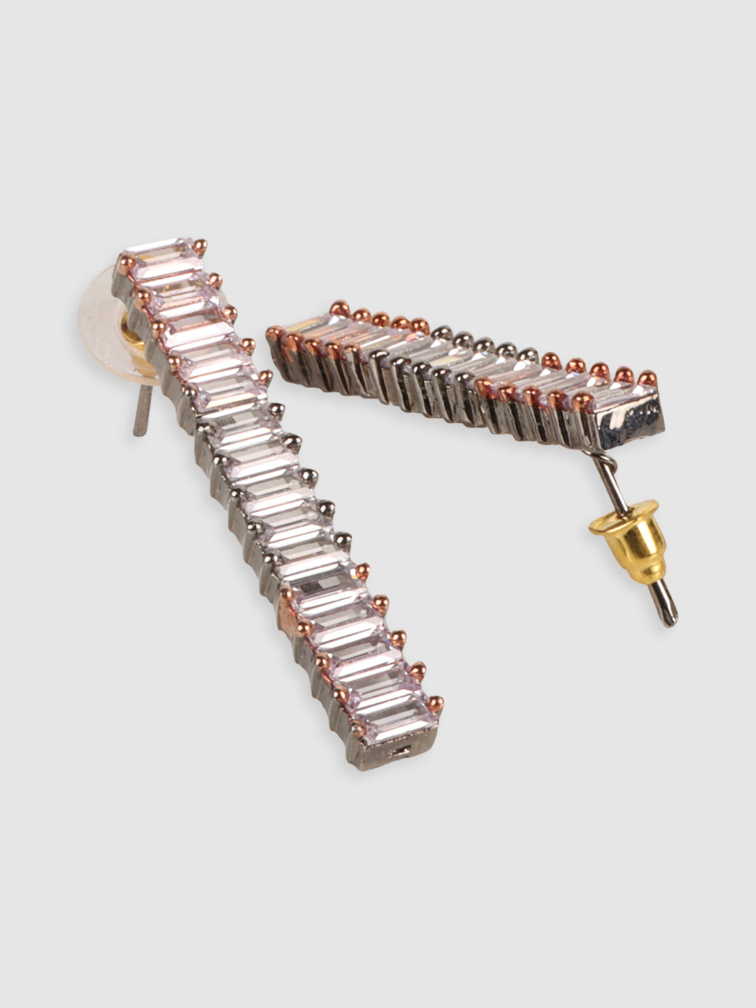 Rhodium-Plated White AD Stone-Studded Jewellery Set