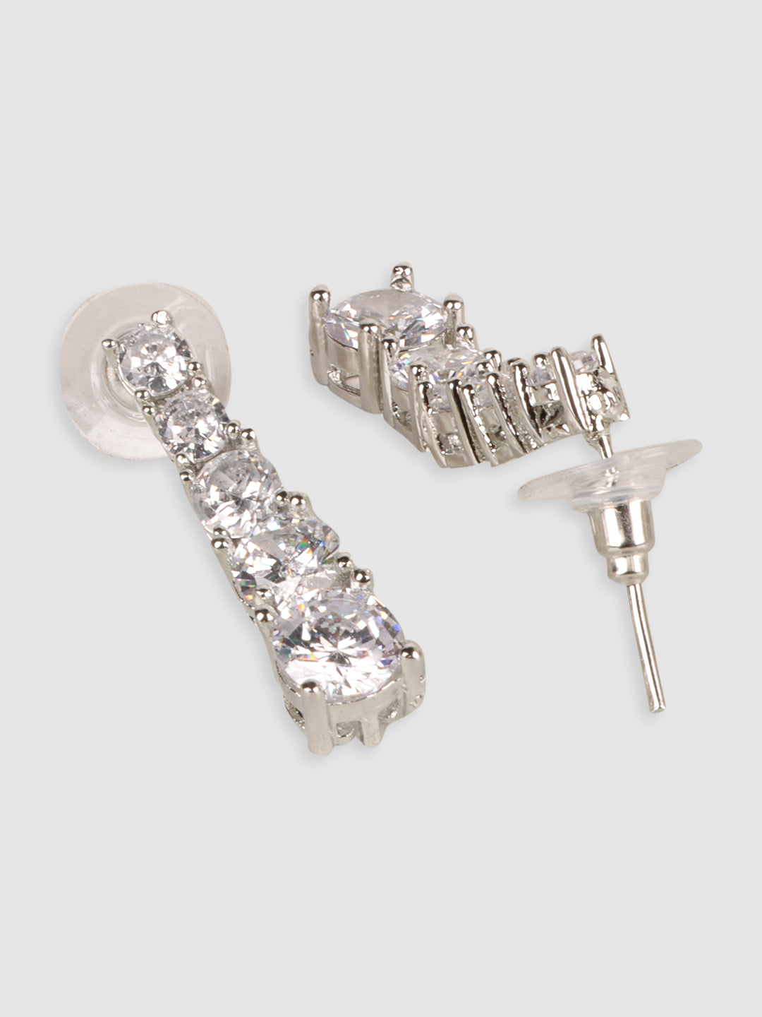 Silver-Toned AD Studded Jewellery Set