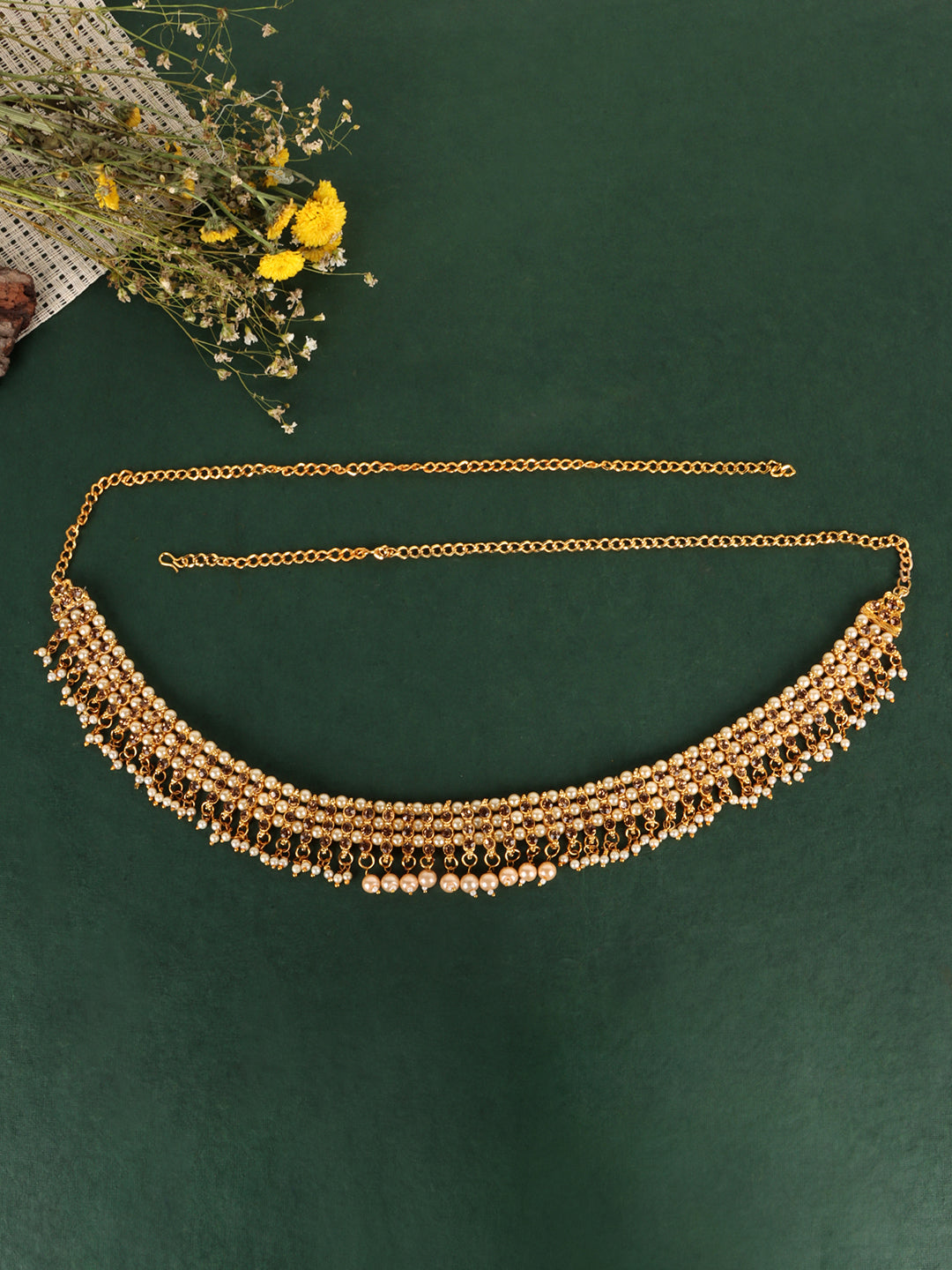 Women Gold-Plated Ethnic Stone studded Kamarbandh